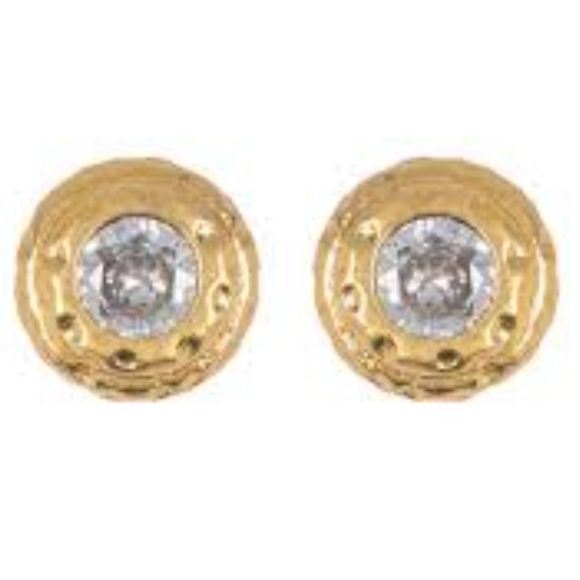 Kate Spade Elegant Edge Clear/Gold Round Studs - Picture 2 of 5